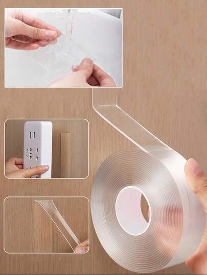 1pc 10M/5M/3M/1M Length Super Strong Double-Sided Nano Tape, Transparent & Removable, Waterproof - Essential Household Adhesive Double-Sided Tape, Self-Adhesive Wallpaper Waterproof Bathroom Bathroom Accessories Bathroom Tools