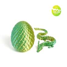 3D Printed Chinese Dragon Egg With Movable Joints - 11.8-Inch Dragon Flexible Statue, Color Series Home Office Decoration