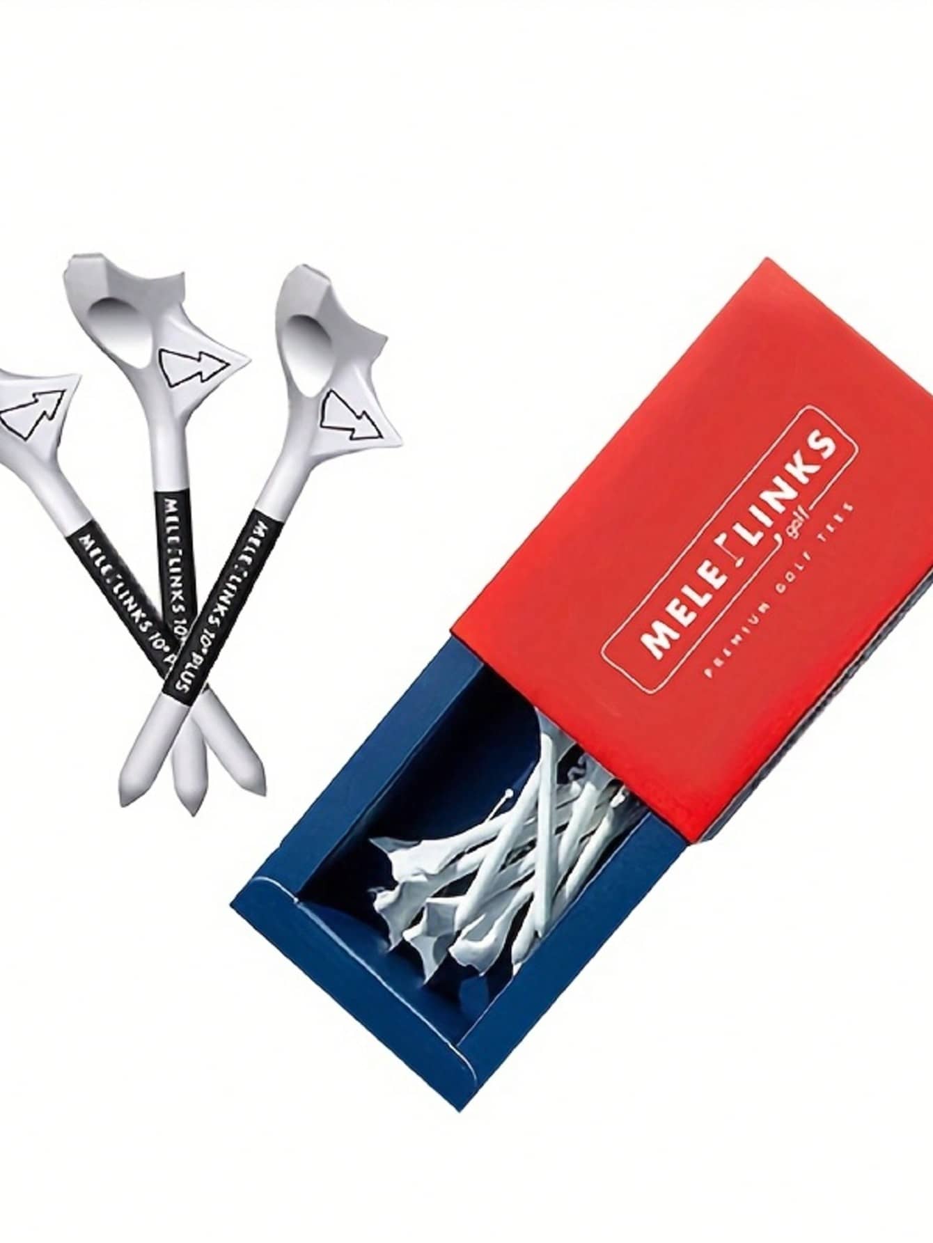 10pcs Rhombic Golf Tees, 10° Diagonal Insert Golf Ball Holder, Reduces Rotation Increases Distance Speed Golf Training Golf Tee - White - View 1