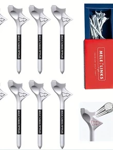 10pcs Rhombic Golf Tees, 10° Diagonal Insert Golf Ball Holder, Reduces Rotation Increases Distance Speed Golf Training Golf Tee - White - View 3