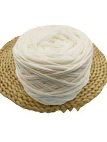 1pc 285g T-Shirt Yarn Ufilato Grosso Ncinetto Polyester Woven Fabric Knitting Yarn Crochet,DIY Yarn For Hand Knitting Elastic Fabric Crochet Cloth T Shirt Yarn, Tshirt Fabric Yarn For Beginners Cloth Yarn,Making Purses, Basket And Pocket Purse,