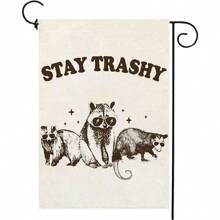 Garden Flag Fun Raccoon Vertical Double-Side Outdoor Decoration Garden Lawn Home Decor 12 X 18 Inches