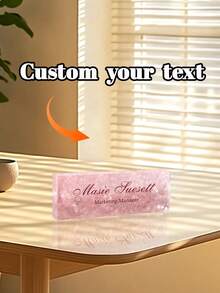 A Personalized Customized Desktop Nameplate 20 * 6 * 1.5cm, Made Of Acrylic Material, Supports Customization Of Names/Text/Fonts/Text/Colors On Various Designed Tabletops, With High Transparency And Glossiness, Perfect For Personalized Appreciation Gifts For Teachers, Bosses, Doctors, Managers, Etc., Desktop Ornaments For Employees And Students, Annual Employee Nameplates, Father's Day And Mother's Day Encouragement Gifts Back To School - Multicolor - View 4