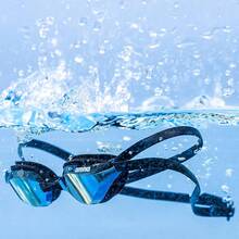 Gafas de natación de carreras de pitón unisex para hombres y mujeres, anti-vaho, sin fugas,áximo confort, doble correa, lente espejo/no espejo - Oro-blanco-negro - Ver 5