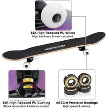 31 Inch Skateboard Complete Skateboa Double Kick Skate Board 7 Layer Canadian Maple Deck Skateboard For And Beginners - StarrySky#2 - View 5