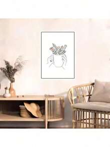 1/6PCS Optional Frame Posters Wall Arts Modern Abstract Minimalist Wall Art Posters Living Room Decor ,Wall Art With Frame