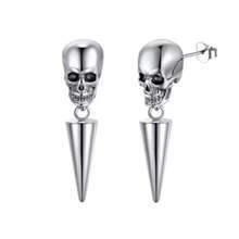 1 Pair Of Classic Skull Conical Design, Suitable For Both Men And Women To Wear On Halloween - Hypoallergenic Earneedles, Durable And Long-Lasting, A Unique Gift For Friends And Family, Valentine's Day Gift, A Gift For Him - skeleton - View 8