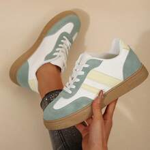 Women's Fashionable Round Toe Casual Shoes With Soft Sole And Color Blocking, Suitable For Outdoor Leisure And Daily Walking, Spring/Autumn - Multicolor - View 8