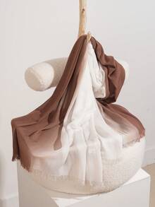 1PC 75*185cm Solid Color Gradual Change Short Tassel Scarf Shawls And Wraps Summer Soft Lightweight Multi-Functional Accessories Large Over Size Silky Feeling Unisex Evening Dresses Party Travel Office Wedding Evening Dresses Gift - Scarf - View 15