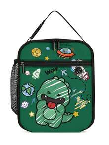 Kids Cute Butterfly & Dinosaur Insulated Lunch Bag, Casual Fashion Lunch Box Tote Bag For Boys And Girls, Suitable For School, Travel, Picnic, A Perfect Gift For Children - one-size - View 12