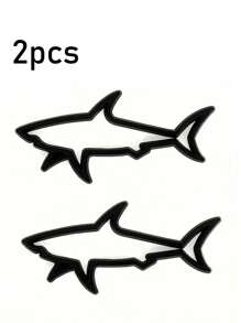 1pc Car Shape 3D Metal Sticker, Simple And Practical Multifunctional Shark Badge Sticker, Car/Motorcycle/Gas Cap Decoration Emblem, Suitable For All Vehicle Exterior