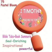 Bible Tabs Pastel Bloom - Soul Nourishing Book Summaries - 66 Peel-And-Stick Laminated Bible Tabs Large Print,Books Of The Bible Tabs For Women Study Bible, Bible Book Tabs,School Supplies,Back To School