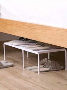 1pc Adjustable White Plastic Shoe Storage Rack