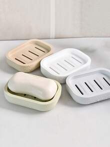 Semplice portasaponetta, vassoio di drenaggio per sapone, portasaponetta rettangolare in plastica, mensola portasaponetta da bagno, mensola portasaponetta minimalista, accessori da bagno, decorazioni natalizie per la casa, decorazioni natalizie per il bagno, accessori da cucina