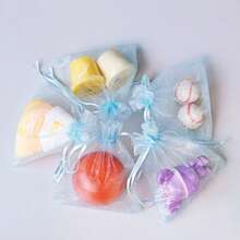 5/10/20/50/100件多色时尚礼品包装袋、礼品袋、家居及日用品、尼龙袋收纳袋、节庆派对用品、婚庆用品、礼品装饰包装、小包装袋、珠宝及配饰包装、礼品挂袋、生日礼物珠宝束口袋、婚宴袋、 - 藍色 - 查看 10