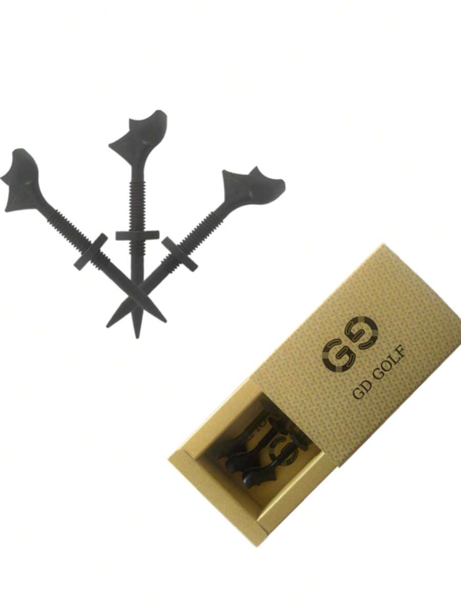 10° TEE MAX Rhombic Golf Tees Adjustable Height 10° Diagonal Insert Golf Ball Holder Reduces Rotation Increases Distance Speed G - Black - View 1