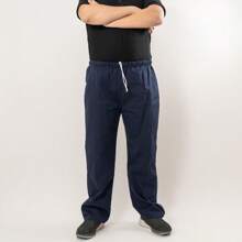 pantalon de jareta   Trabajo  Liso  Todo  suelto  Cordón - Azul - Ver 5