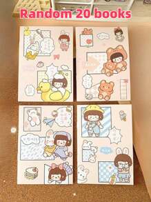 20 stuks/10 stuks cartoon mini-notitieboekjes, schattige meisjesnotities, draagbare memoblokjes voor studenten