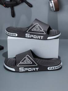 Men's Fashion Slip-On Sandals, Bathroom Anti-Slip Thick Sole Wear-Resistant Breathable House Slippers, Outdoor Quick-Drying Flat Slip-On Slippers