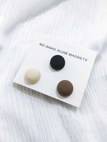 12pcs Women's Scarf Magnetic Brooches, Multi-Purpose Magnetic Pins For Headscarf, Scarf, Blouse, Dress And Clothes (No Cardboard) - Dark Brown - View 7