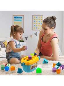 Baby Toys Shape Sorting Learning Blocks Toddler Toys And Garden Building Toys, ABC And Shape Building Blocks, Sorting Shapes Game, Kids Educational Toys (Some Parts Send Randomly)