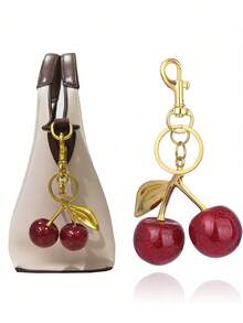 New Fashion Crystal Cherry Metal Keychain, Suitable For Daily Wear, Can Be Used As Bag Accessories, Can Be Given As Gifts To Family, Friends, Classmates, Couples, Birthday, Teachers, Valentine's Day Souvenirs - Multicolor - View 7
