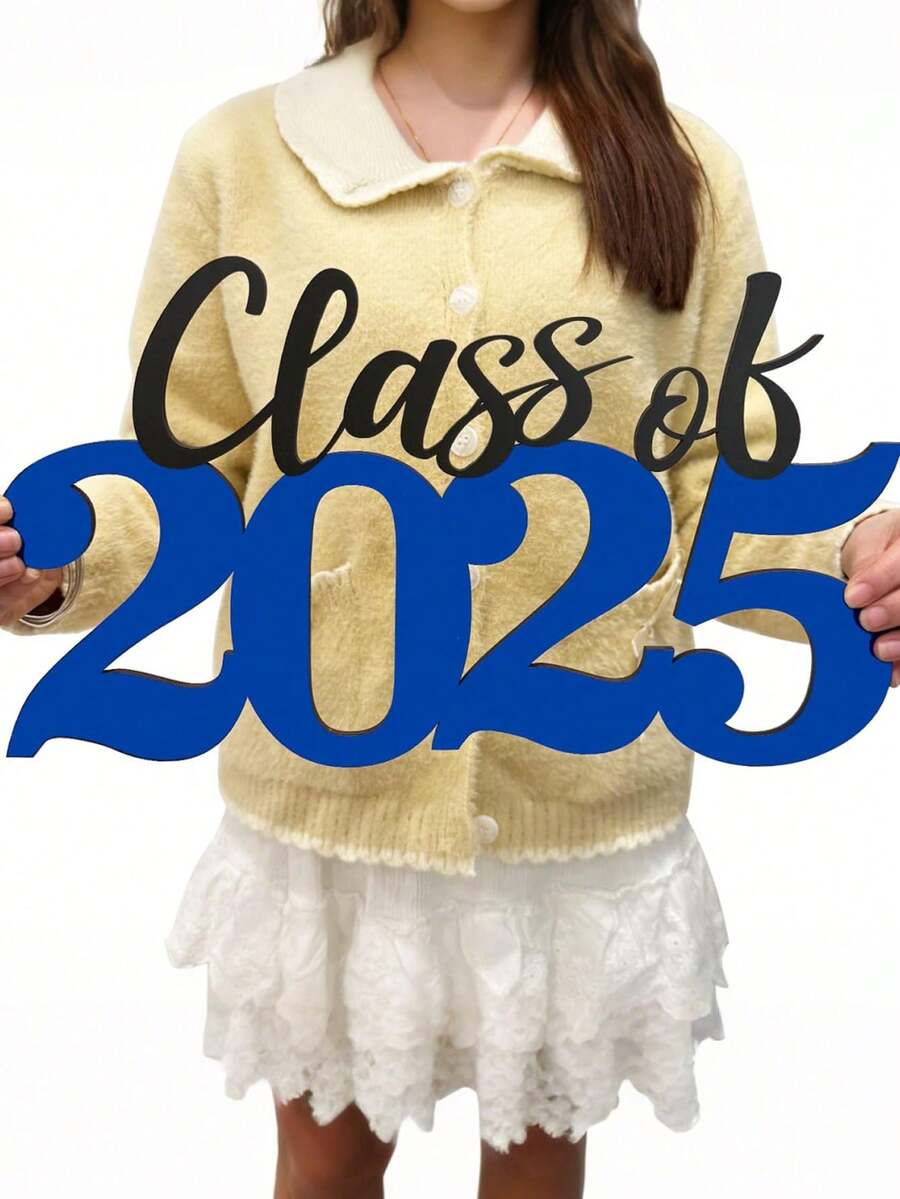 2025 届木制标志毕业装饰蓝色 2025 届毕业照拍摄道具 2025 届毕业典礼木制标志毕业派对装饰 - 家居装饰 - 派对装饰 - 房间装饰 - 藍色 - 查看 1
