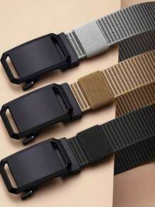 Men's Nylon Ratchet Belt, Fashionable Nylon Fabric Automatic Buckle Belt For Outdoor Casual Jeans, Golf, Suitable For Teenagers, Summer Outdoor Sports Or Vacation Travel, Graduation Gift, Birthday Accessory, Or Daily Wear