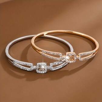 优雅的锆石镶嵌手链，百搭时尚的配饰