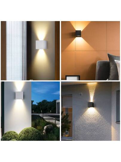 CANMEIJIA LED Wand Verlichting Lighting Outdoor ative Lamp Square Up Down Lamp, Home Indoor Waterproof Path Light, Balcony/Yard/Garden/Stairs/Street/Courtyard/Living Room/Bedroom/Kitchen/Bathroom/Hallway/Corridor, Choose Material Based On Needs view 5