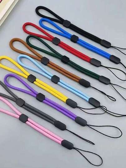 Solid Color Adjustable Lanyard, For Cellphone, Water Bottle, Flashlight, Wrist Strap Accessory, Anti-Lost Strap