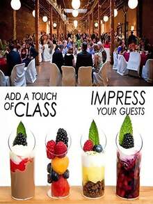 10pcs/20pcs/30pcs/40pcs Round Slanted Mousse Cups, Transparent Pudding Cups For Party, Wedding, Catering, Ice Cream, Dessert, Appetizer Cups, Suitable For Party, Wedding, Catering, Ice Cream, Fruit, Milk, Pudding And Food Containers, Kitchen Supplies - Clear - View 8