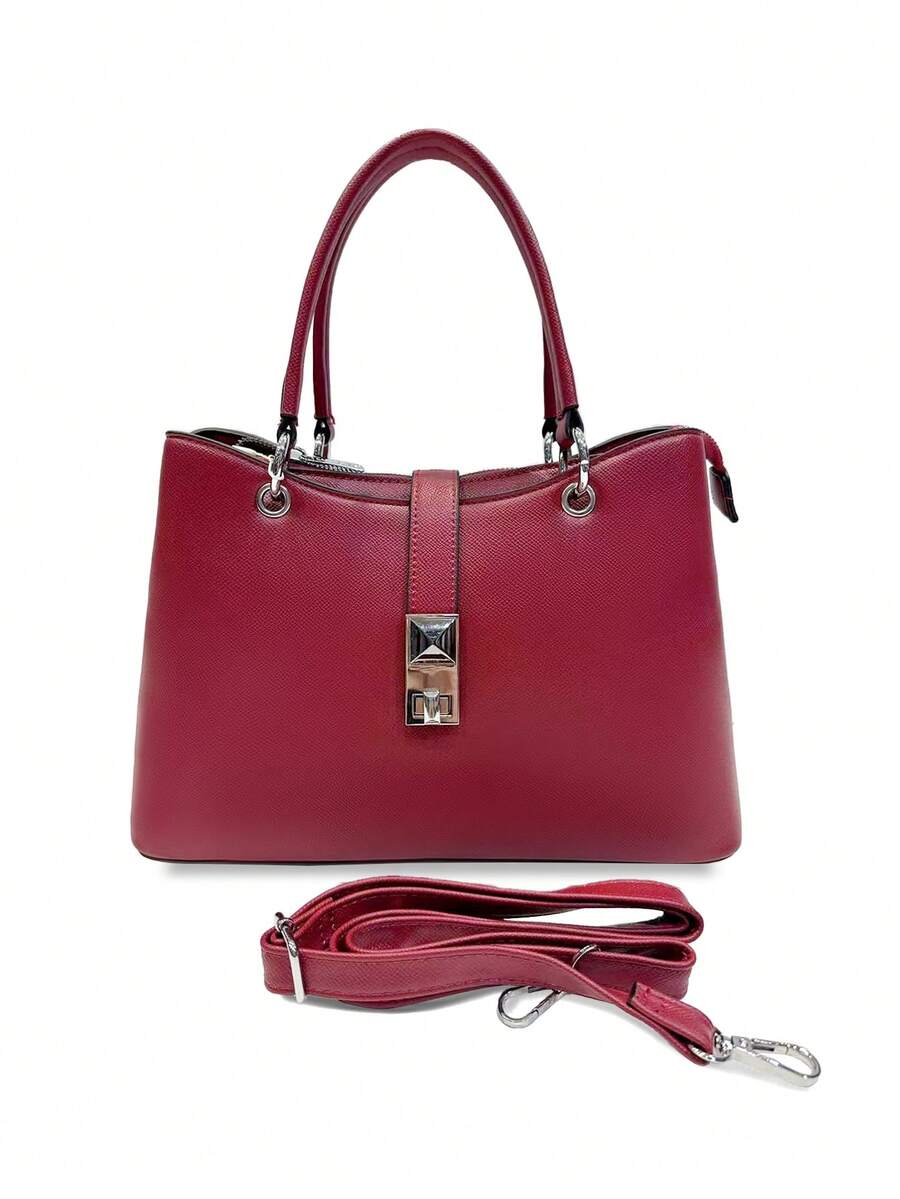 MILANO BAG, Casual, Fashionable, Elegant, Personalized, Luxurious, PU Leather, Handbag, Crossbody, Adjustable Strap, Party, Holiday, Business, Summer, Retro, Weekend, Gift - Red - View 1