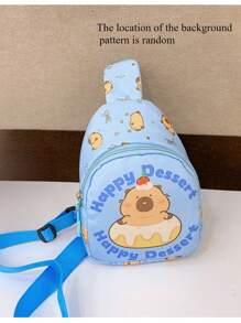 1pc Capybara Chest Bag Cute Cartoon One-Shoulder Crossbody Bag Casual Versatile Storage Chest Bag