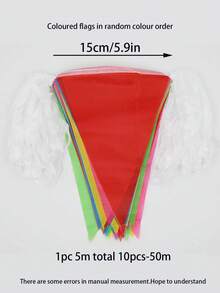 164ft/50m Colorful Triangular Banners And Banners, Reusable Nylon Fabric Banners With 100 Triangles, Suitable For Baby Shower Decoration, Indoor And Outdoor Banner Decoration. - Color - View 8