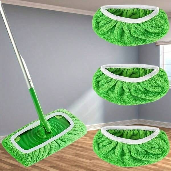 3PCs Reusable Mop Pads - Washable Wet/Dry Replacement Cloths For Flat Mops (Multi-Purpose, Easy To Clean, Essential Household Cleaning Supplies)