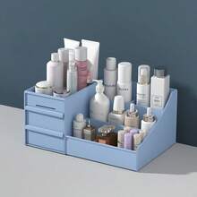 Caja de maquillaje tipo cajón, caja de almacenamiento de cosméticos de plástico, estantería para tocador, caja de almacenamiento de escritorio - Multicolor - Ver 10