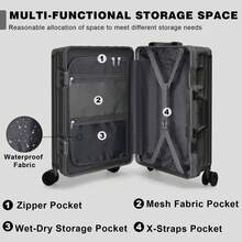 Luggage 28-Inch Hardside Luggage With Spinner Wheels & TSA Lock, Lightweight Carry-On Suitcase For Men Women, Ideal For Business Trips, Family Vacations & Long-Distance Travel, Available In Black - 黑色 - 查看 4