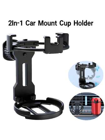 2ln-1 Car Mount Car Cup Holder Air Vent Outlet Drink Coffee Bottle Holder Phone Bracket Beverage Ashtray Mount Stand Car Accessires(1/2pcs)