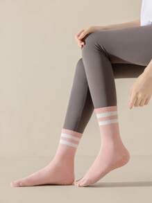 1/2/3 pares de calcetines de dedo para mujer, calcetines de yoga con revestimiento antideslizante con puntos, calcetines de pilates transpirables y que absorben la humedad, otoño