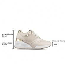 WEIDE Zapatillas Deportivas Cómodas Para Mujer, Diseño Casual y Transpirable - Beis - Ver 9