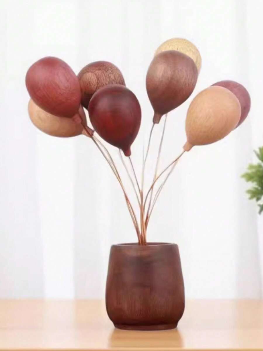 1 件创意黑胡桃木气球家居装饰汽车装饰手工木制礼物、有趣可爱的道具