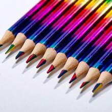 8 matite colorate, singola linea a quattro colori, penna arcobaleno a colori multipli, colori sfumati, sette colori misti, per disegno di bambini e ragazzi