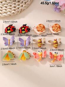 Set de 12 pinzas para el cabello con conchas y estrellas de mar para niñas, decoración para vacaciones y uso diario - Multicolor - Ver 11