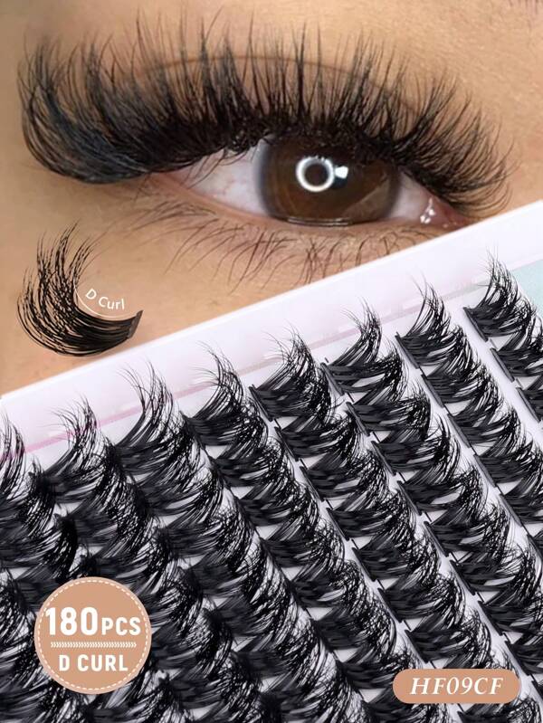 144/180 pièces MKHLINA Faux cils en grappe DIY extension de cils individuelle D Curl Long Look naturel effiloché doux et moelleux faux cils en fourrure de vison mélangés plateau extensions de cils longue durée à utiliser pour le maquillage quotidien extension de cils DIY à domicile
