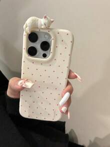 可爱粉色时尚手机壳 3D猫狗手机壳 兼容 17/17PRO/17PROMAX/17Air/16/15/13/14/12/11 Pro Max 可爱小猫小狗软壳防震后盖 女士节礼物 - 白色 - 查看 4