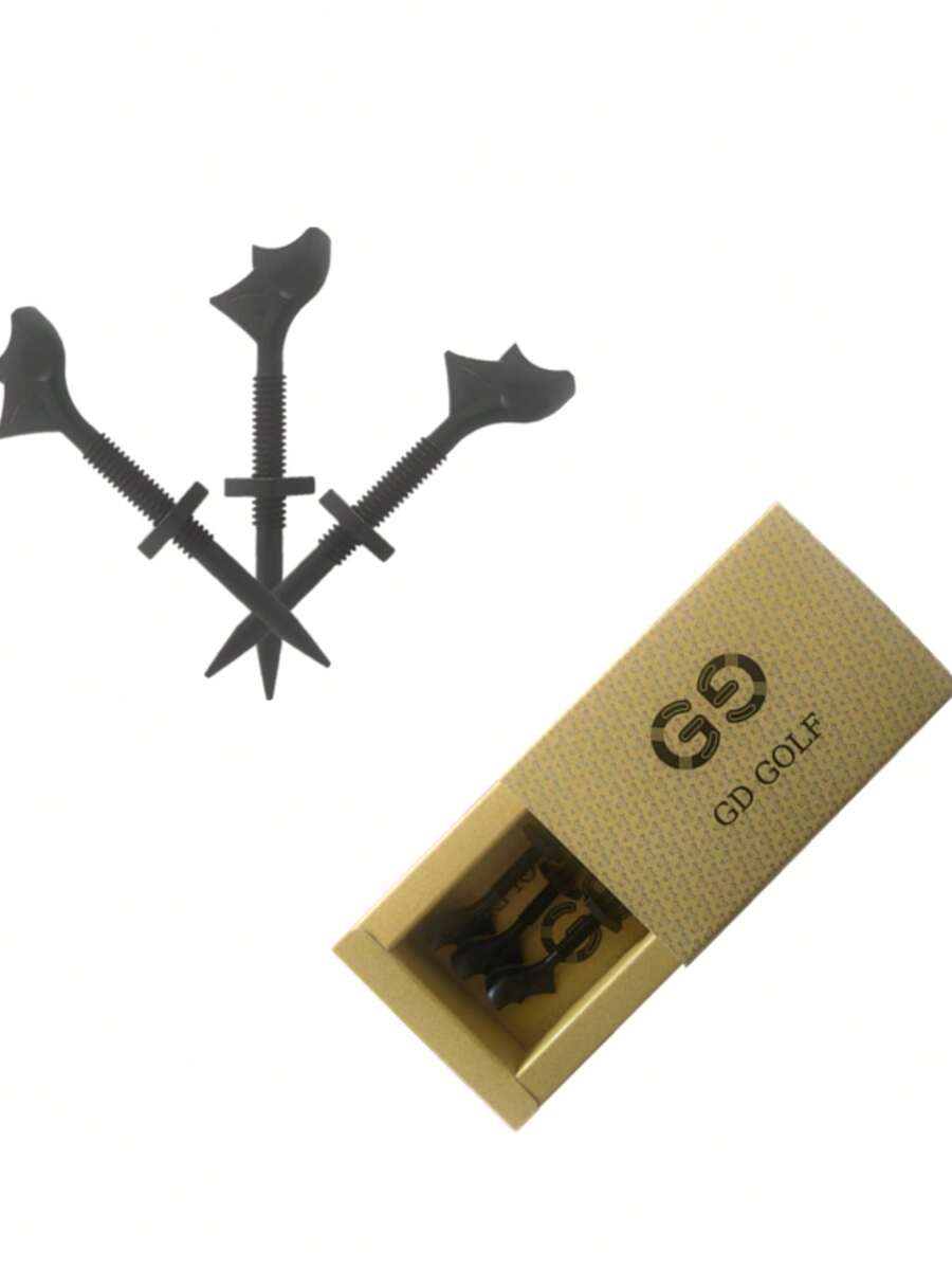 10° TEE MAX Rhombic Golf Tees Adjustable Height 10° Diagonal Insert Golf Ball Holder Reduces Rotation Increases Distance Speed G - Black - View 1