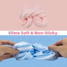 70ML Dual-Color Slime Kit Toy - Butter Slime With Cute Charms, Super Soft And Non-Sticky, Perfect For Party Favors Birthday Gift