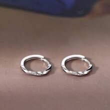 Pendientes de mujer de plata de ley 925 con circonita cúbica minimalistas