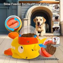 1pc Interactive Duck-Shaped Dog Food Dispenser Toy - Manual Press Feeder For Small, Medium, Large Dogs, Durable Plastic Puzzle Toy With Orange Beak And Feet, No Batteries Required, All Breed Sizes